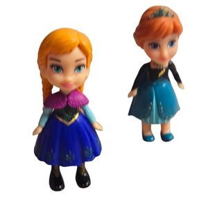 2 Disney Frozen Posable Anna 3-Inch Mini Figure